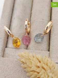 Nakkash Kolczyki-kreole (3 szt.) rozmiar: onesize. Żółte kolczyki Nakkash, szklane. Za 56,53 zł.