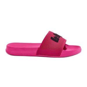 Klapki Damskie Lee Cooper LCW-25-07-3521L Fuksja różowe. Czerwone klapki bez wzorów, z gumy, bez obcasa. Za 131,88 zł.