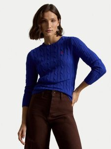 Polo Ralph Lauren Sweter 211971869012 Niebieski Slim Fit. Niebieskie swetry klasyczne Polo Ralph Lauren, xs, z bawełny, bez kołnierzyka. Za 599,99 zł.