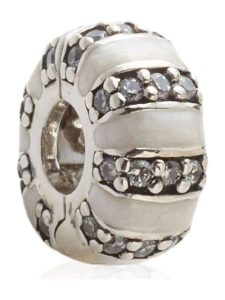 Pandora Srebrny charms z cyrkoniami rozmiar: onesize. Szare zawieszki Pandora, z cyrkonią, srebrne. Za 162,49 zł.