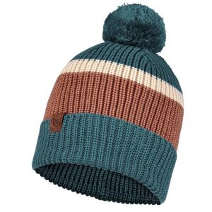 Czapka BUFF KNITTED HAT ELON. Niebieskie czapki Buff, bez wzorów, sportowe. W wyprzedaży za 82,43 zł.