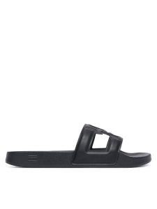 Tommy Hilfiger Klapki Monogram Pool Slide FW0FW09424 Czarny. Czarne klapki TOMMY HILFIGER, bez wzorów, ze skóry, bez obcasa. Za 189,99 zł.