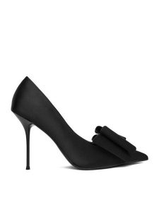 Eva Minge Szpilki EO-EMI-25P142 Czarny. Czarne szpilki Eva Minge, bez wzorów, z materiału, bez obcasa. Za 269,99 zł.