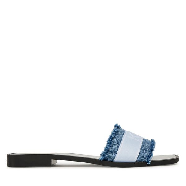 Klapki KARL LAGERFELD. Niebieskie klapki KARL LAGERFELD, bez wzorów, bez obcasa. Za 319,99 zł.