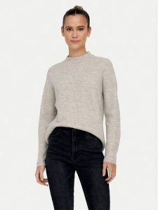 ONLY Sweter Camilla 15277080 Beżowy Regular Fit. Brązowe swetry klasyczne ONLY, s, z syntetyku, bez kołnierzyka. Za 139,99 zł.