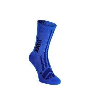 Skarpety turystyczne X-Socks Hike Discover Crew. Niebieskie skarpetki X-Socks, bez wzorów. Za 95,99 zł.