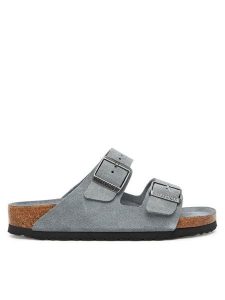 Birkenstock Klapki Arizona Sfb 1030912 Szary. Szare klapki Birkenstock, bez wzorów, ze skóry, bez obcasa. Za 469,99 zł.
