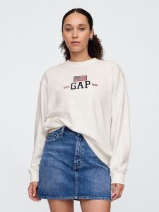 GAP Bluza w kolorze kremowym rozmiar: M. Brązowe bluzy GAP, m, bez wzorów, bez kaptura. Za 118,56 zł.