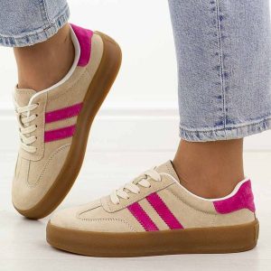 Beżowe skórzane półbuty damskie Filippo Dp6764/25. Brązowe półbuty Filippo, na jesień, bez wzorów, z jeansu, bez obcasa, na płaskiej podeszwie, bez zapięcia. Za 219,00 zł.