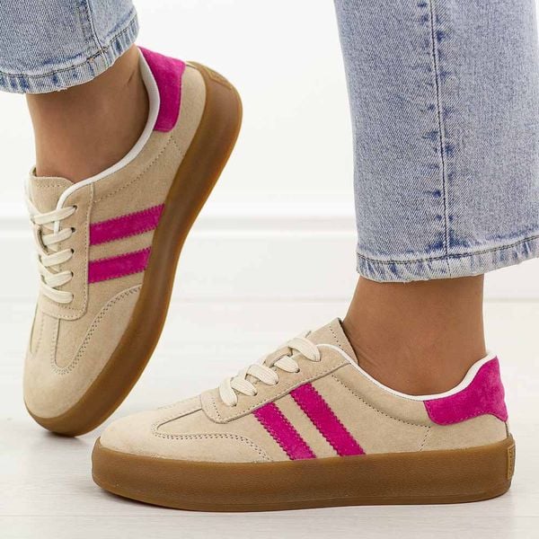 Beżowe skórzane półbuty damskie Filippo Dp6764/25. Brązowe półbuty Filippo, na jesień, bez wzorów, z jeansu, bez obcasa, na płaskiej podeszwie, bez zapięcia. Za 219,00 zł.