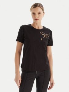 TWINSET T-Shirt 252TT2312 Czarny Regular Fit. Czarne t-shirty Twinset, m, bez wzorów, z bawełny, bez kołnierzyka, bez ramiączek. Za 269,99 zł.