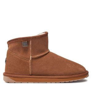 Śniegowce EMU Australia. Brązowe buty zimowe EMU Australia, bez obcasa, bez zapięcia. Za 699,99 zł.