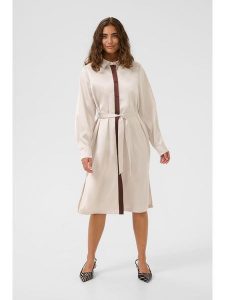 CULTURE Sukienka w kolorze białym rozmiar: S. Białe sukienki Culture, na co dzień, s, bez wzorów, z tkaniny, bez kołnierzyka, bez ramiączek, midi, proste. Za 208,99 zł.