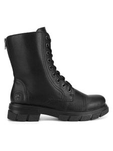 Rieker Trzewiki Z9107-00 Czarny. Czarne botki Rieker, bez wzorów, ze skóry, bez obcasa, na płaskiej podeszwie, bez zapięcia. Za 351,99 zł.