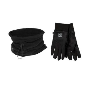 Zestaw termo unisex Komin na szyję/Rękawiczki. Czarne szaliki HEAT KEEPER, na zimę, bez wzorów, z poliamidu. Za 164,54 zł.