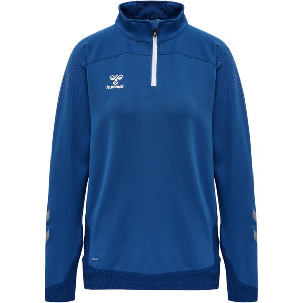 Damska bluza dresowa half zip Hummel Lead. Niebieskie bluzy Hummel, l, bez wzorów, z dresówki, bez kaptura. Za 208,00 zł.