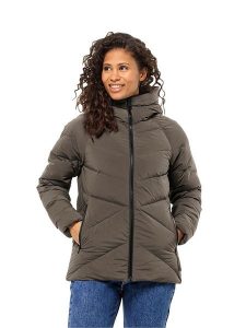 Jack Wolfskin Kurtka puchowa w kolorze jasnobrązowym rozmiar: M. Brązowe kurtki Jack Wolfskin, m, bez wzorów, z puchu, bez kaptura. Za 527,10 zł.