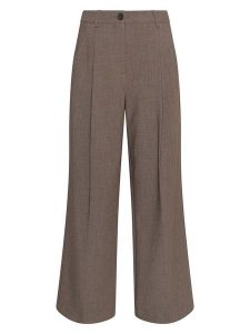 MOSS COPENHAGEN Spodnie "Rosina" w kolorze szarobrązowym rozmiar: L. Brązowe spodnie z wysokim stanem Moss Copenhagen, bez wzorów, z materiału, z podwyższonym stanem. Za 173,99 zł.