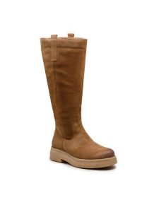 Lasocki Kozaki WI23-BULGY-06 Brązowy. Brązowe kozaki Lasocki, bez wzorów, ze skóry, bez obcasa, na płaskiej podeszwie, bez zapięcia. Za 349,99 zł.