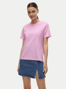 Vero Moda T-Shirt Paulina 10316991 Różowy Regular Fit. Czerwone t-shirty Vero Moda, l, bez wzorów, z bawełny, bez kołnierzyka, bez ramiączek. Za 69,99 zł.