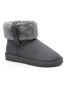 ISLAND BOOT Botki zimowe "Afina" w kolorze antracytowym rozmiar: 37. Czarne botki Island Boot, na zimę, bez wzorów, z materiału, bez obcasa, bez zapięcia. Za 130,99 zł.