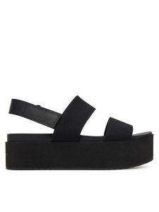 Calvin Klein Jeans Sandały Flatform Sandal Sling In YW0YW01788 Czarny. Czarne sandały Calvin Klein Jeans, bez wzorów, z jeansu, bez obcasa, na koturnie, bez zapięcia. Za 239,99 zł.