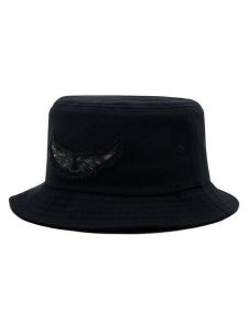 Zadig & Voltaire Kapelusz Bob Wings Patch OWHT00119 Czarny. Czarne kapelusze Zadig & Voltaire, bez wzorów, z bawełny. Za 599,99 zł.