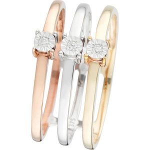 CARATELLI Złoty pierścionek "Bario" z diamentami rozmiar: 56. Szare pierścionki CARATELLI, z diamentem, złote. Za 1 252,99 zł.