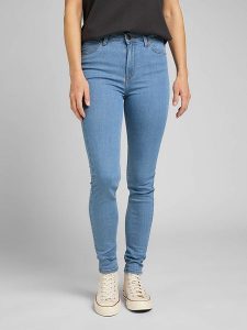 Lee Dżinsy "Scarlett" - Skinny fit - w kolorze błękitnym rozmiar: W29/L29. Niebieskie jeansy Lee, z aplikacjami, z bawełny, z podwyższonym stanem. Za 158,10 zł.