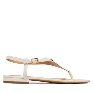 Sandały LAUREN RALPH LAUREN. Białe sandały Lauren Ralph Lauren, bez wzorów, bez obcasa, na płaskiej podeszwie, bez zapięcia. Za 570,99 zł.
