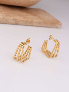 Charlize Pozłacane kolczyki-wkrętki rozmiar: onesize. Żółte kolczyki Charlize, pozłacane. Za 56,53 zł.