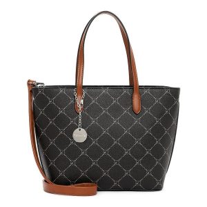 Tamaris Torebka Shopper TAS Anastasia Torby na zakupy 1 ct Czarny Damski. Czarne shopper bag Tamaris, z aplikacjami, z materiału, na ramię, bez dodatków. Za 219,99 zł.