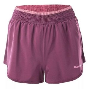 Shorty Damskie Trening Laria. Czerwone szorty Hi-tec, bez wzorów, sportowe. Za 94,99 zł.