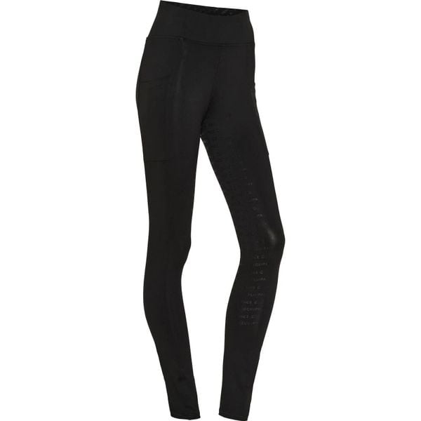 Damskie legginsy jeździeckie z pełną przyczepnością Equipage Addison. Czarne legginsy EQUIPAGE, bez wzorów, z elastanu, z podwyższonym stanem. Za 287,50 zł.