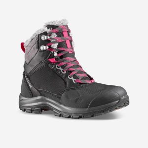 Buty turystyczne damskie Quechua SH500 mountain Mid wodoodporne. Czarne buty trekkingowe QUECHUA, bez zapięcia. W wyprzedaży za 179,99 zł.
