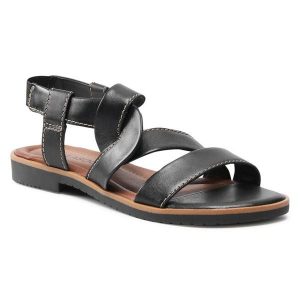 Sandały Lasocki. Czarne sandały Lasocki, bez wzorów, bez obcasa, na płaskiej podeszwie, bez zapięcia. Za 62,99 zł.