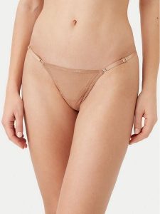 Guess Stringi O5RE10 KCLB0 Brązowy. Brązowe stringi Guess, z aplikacjami, z syntetyku. Za 99,99 zł.