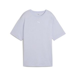 Damska koszulka o luźnym kroju ESS PUMA Cool Weather Blue. Białe bluzki Puma, bez wzorów, sportowe, bez kołnierzyka, bez ramiączek. Za 60,99 zł.