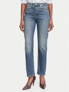 Tommy Hilfiger Jeansy Harlow WW0WW52184 Niebieski Slim Fit. Niebieskie jeansy TOMMY HILFIGER, bez wzorów, z bawełny. Za 440,99 zł.