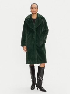 Joseph Ribkoff Kożuch 243902 Zielony Loose Fit. Zielone płaszcze Joseph Ribkoff, m, bez wzorów, z syntetyku, bez kaptura. Za 969,99 zł.