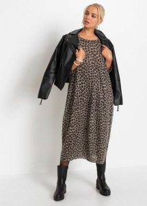 Sukienka bombka. Brązowe sukienki bonprix, bez wzorów, eleganckie, bez kołnierzyka, bez ramiączek, maxi, bombki. Za 144,99 zł.