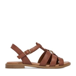 Sandały Lasocki. Brązowe sandały Lasocki, bez wzorów, bez obcasa, na płaskiej podeszwie, bez zapięcia. Za 149,99 zł.