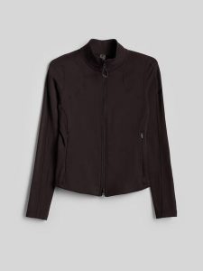 4F Bluza treningowa slim bez kaptura damska - brązowa XL. Brązowe bluzy 4f, xl, bez wzorów, bez kaptura. Za 199,99 zł.