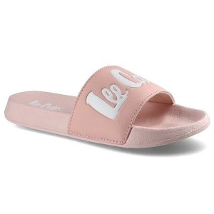 Różowe Klapki Lee Cooper Damskie Wodoodporne Buty. Czerwone klapki Lee Cooper, z aplikacjami, z materiału, bez obcasa. Za 69,00 zł.