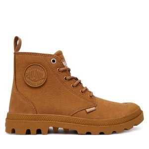 Trapery Palladium. Brązowe buty zimowe Palladium, bez obcasa, bez zapięcia. Za 579,99 zł.