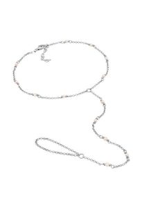 Elli Damski naszyjnik na kostkę z perłami muszlowymi ze srebra próby 925 Bransoletki na nogę 1 ct. Białe naszyjniki Elli, z perłą, srebrne. Za 211,64 zł.