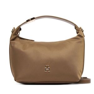 Torebka Tommy Hilfiger. Brązowe torebki klasyczne TOMMY HILFIGER, bez wzorów, z nylonu, bez dodatków. Za 529,99 zł.