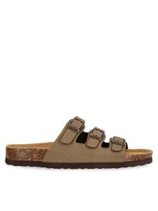 CRUZ Klapki Santa CR192185 Beżowy. Brązowe klapki CRUZ, bez wzorów, ze skóry, bez obcasa. Za 209,99 zł.