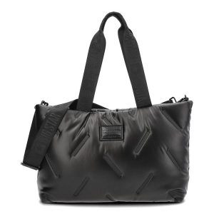 Czarna Stylowa Damska Torebka Big Star. Czarne shopper bag Big Star, bez wzorów, ze skóry ekologicznej, na ramię, bez dodatków. Za 169,00 zł.