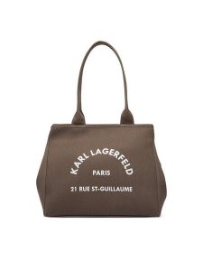 KARL LAGERFELD Torebka B1W50010 Brązowy. Brązowe shopper bag KARL LAGERFELD, bez wzorów, z materiału, bez dodatków. Za 549,99 zł.